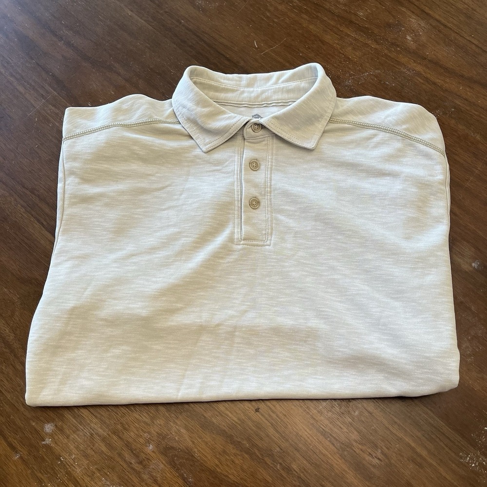 Tommy Bahama Polo Shirt Size Large Gray Tencel Lyocell Blend Short Sleeves